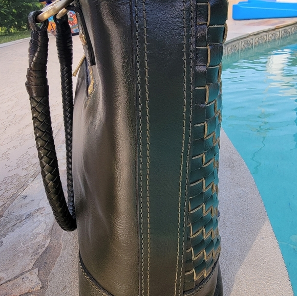 NWOT Patricia Nash Dicovery Collection Lesina Tote In Dark Olive Leather - Picture 7 of 15